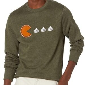 Pac Man Pumpkin Pie Sweatshirt Crewneck Unisex Fall Autumn Thanksgiving Size M